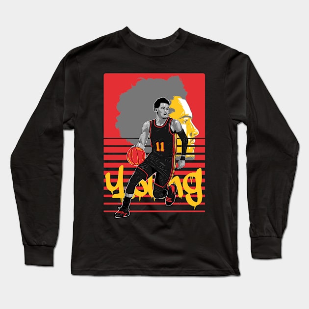 Trae Young Long Sleeve T-Shirt by lazartemarjun